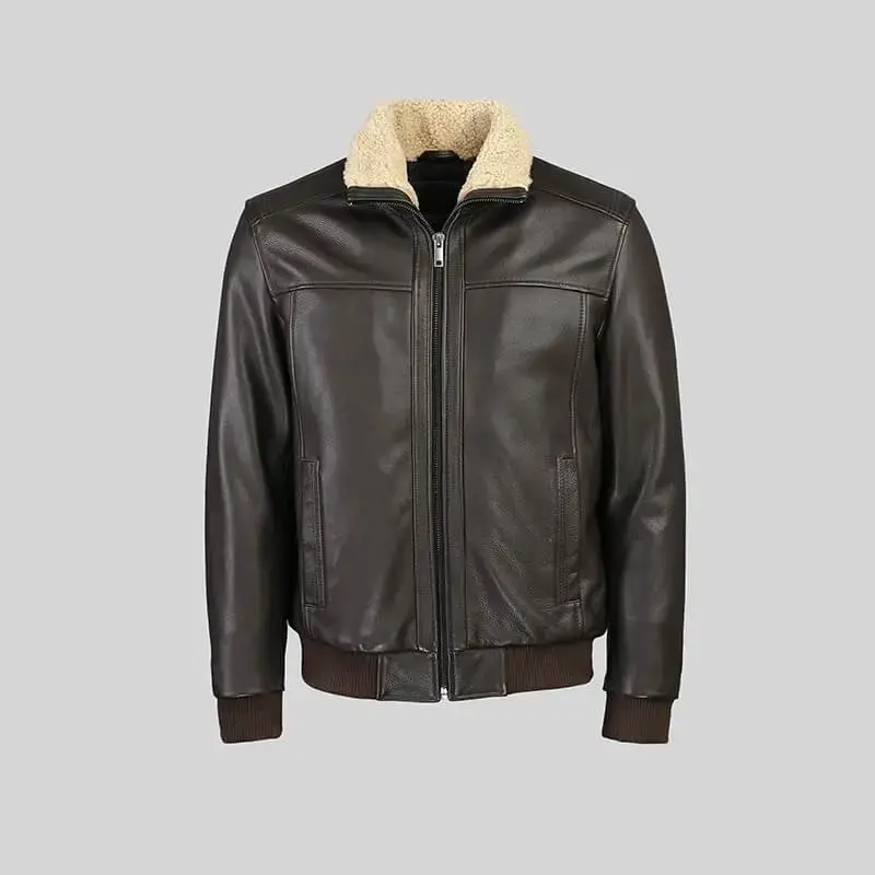 elegante bomber giacca di pelle da uomo
