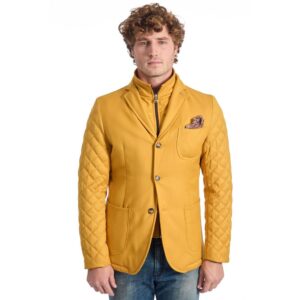 Blazer Trapuntato Giallo Senape da Uomo