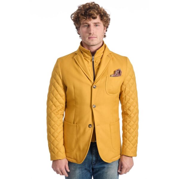 Blazer Trapuntato Giallo Senape da Uomo