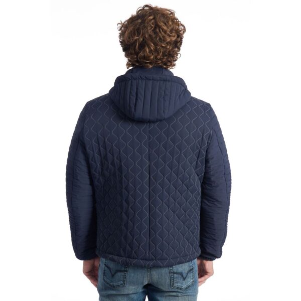 Giacca Bomber Uomo Blu Trapuntata con Cappuccio - immagine 3